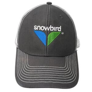 Snowbird Snapback Mesh Back Trucker Hat Gray One Size Embroidered Ouray